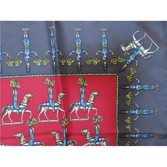 Hermes Red and Blue Artificiers Scarf - Picture 3 of 12